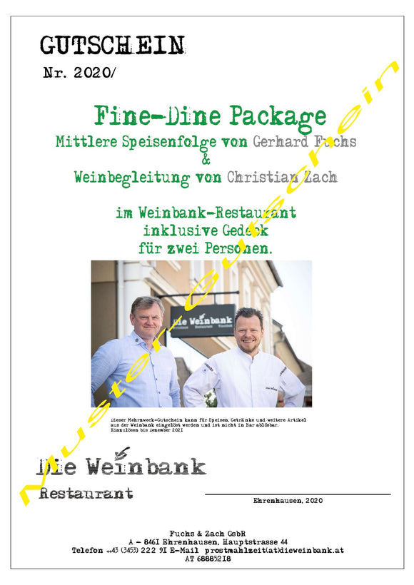 Fine-Dine Package mittel für zwei Personen